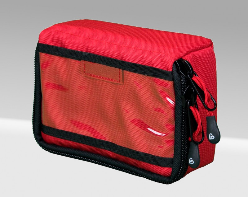 Kleine Notfalltasche Profi-Mobil aus Nylonmaterial, rot mit  Waterstop-Reißverschlüsse